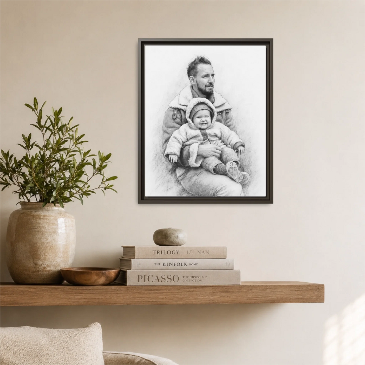 Espresso Framed 16x20 Vertical Canvas (4.5) Mockup For TIB