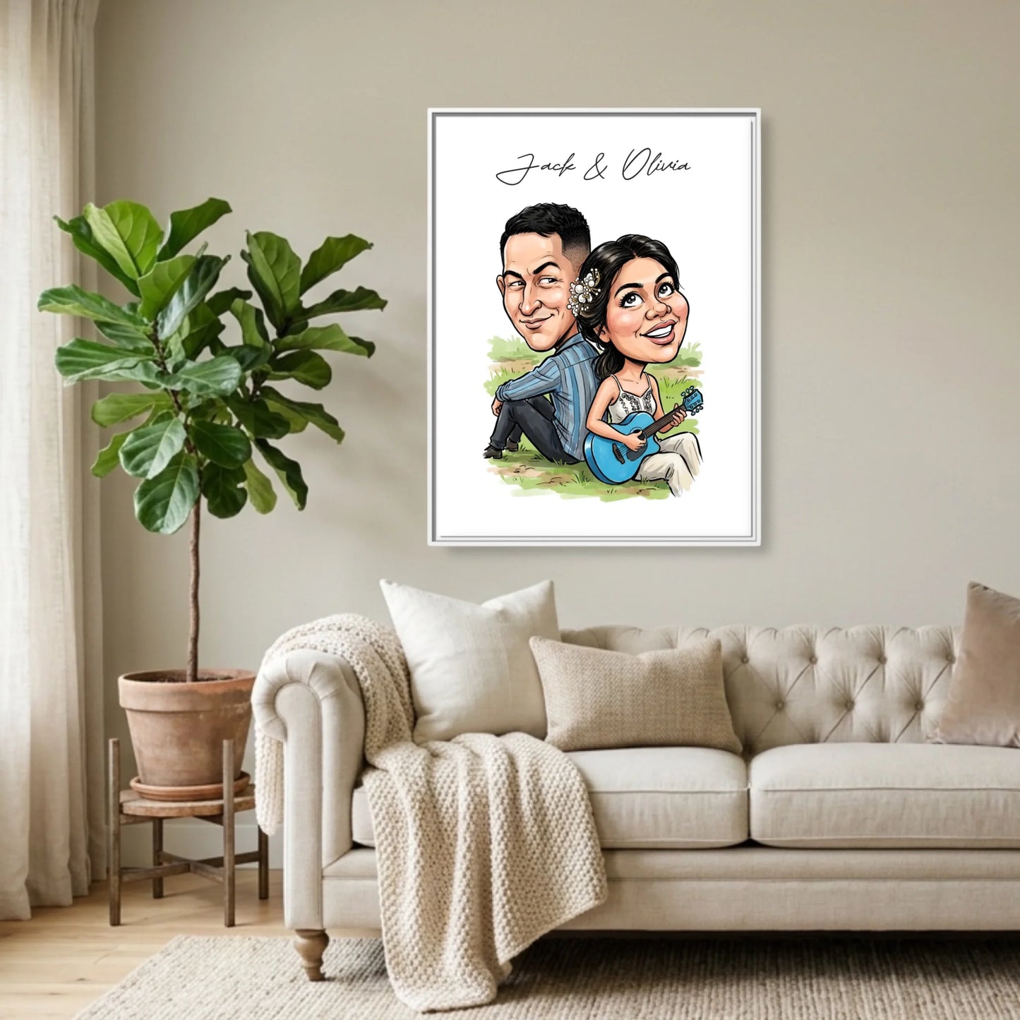 White Framed 30x40 (3.4) Vertical Rectangular Canvas