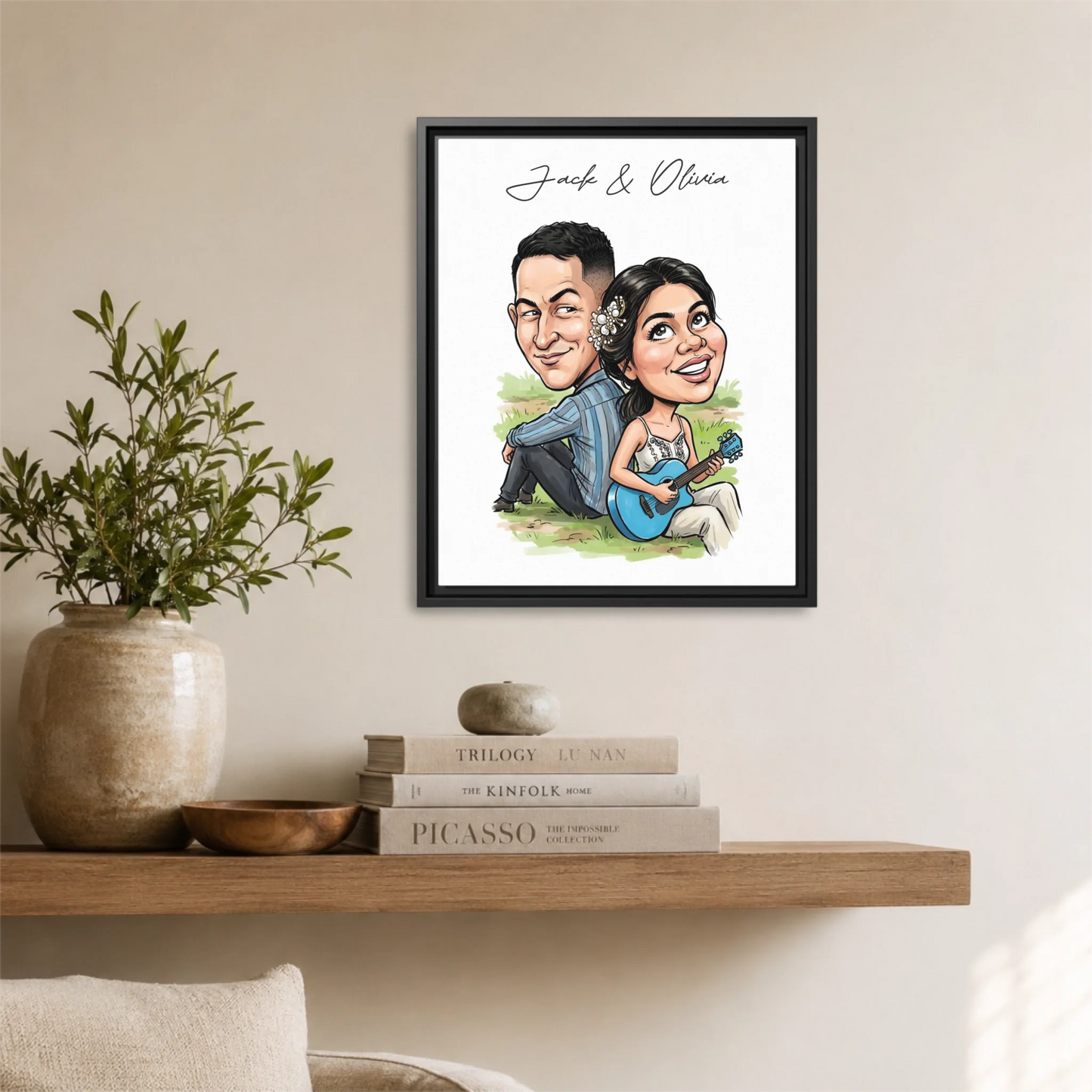 Black Framed 16x20 Vertical Canvas (4.5) Mockup For TIB