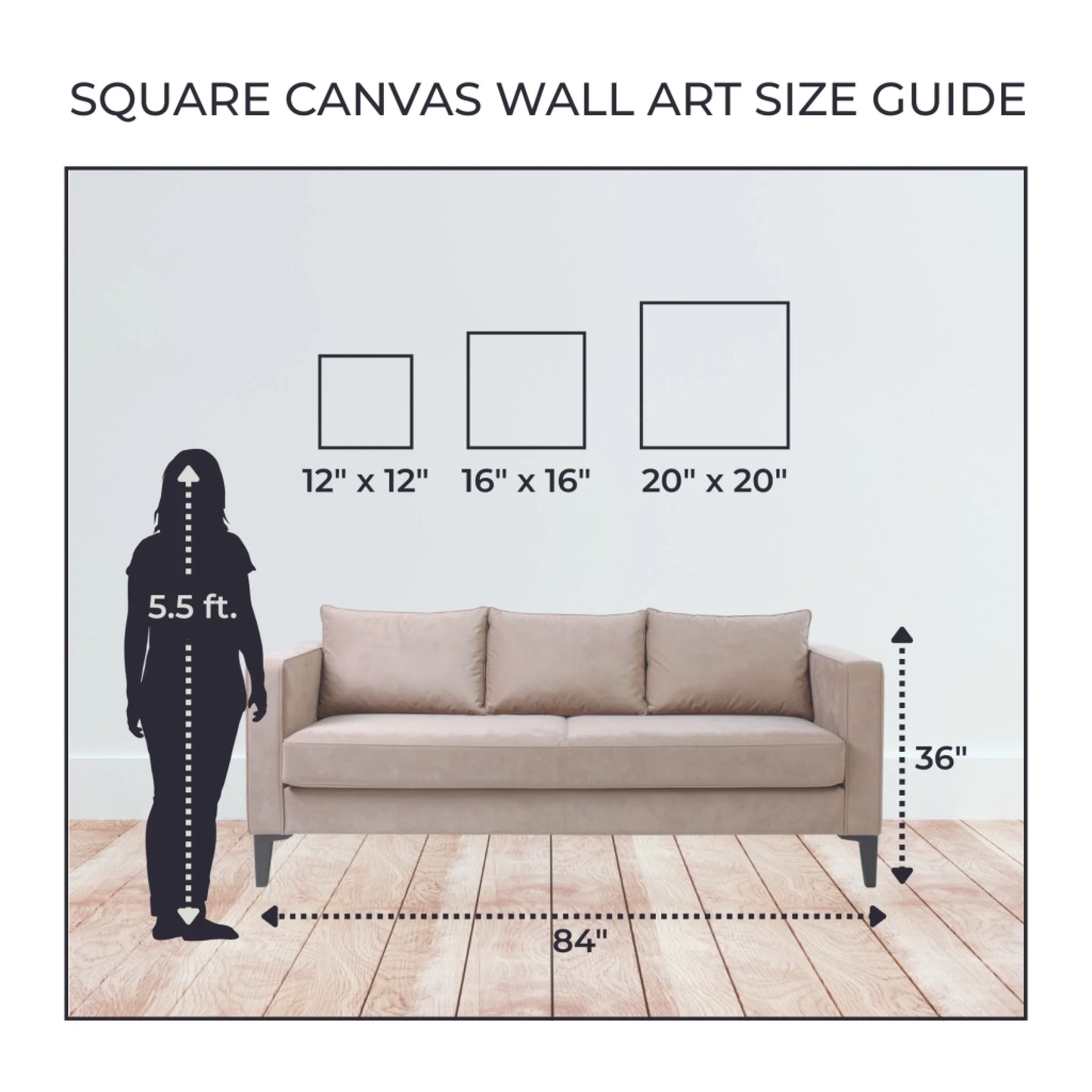 Square 1.1 Canvas Wall Art Size Guide
