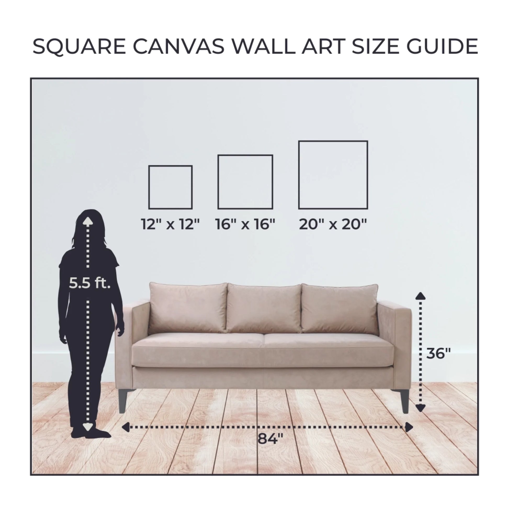 Square 1.1 Canvas Wall Art Size Guide