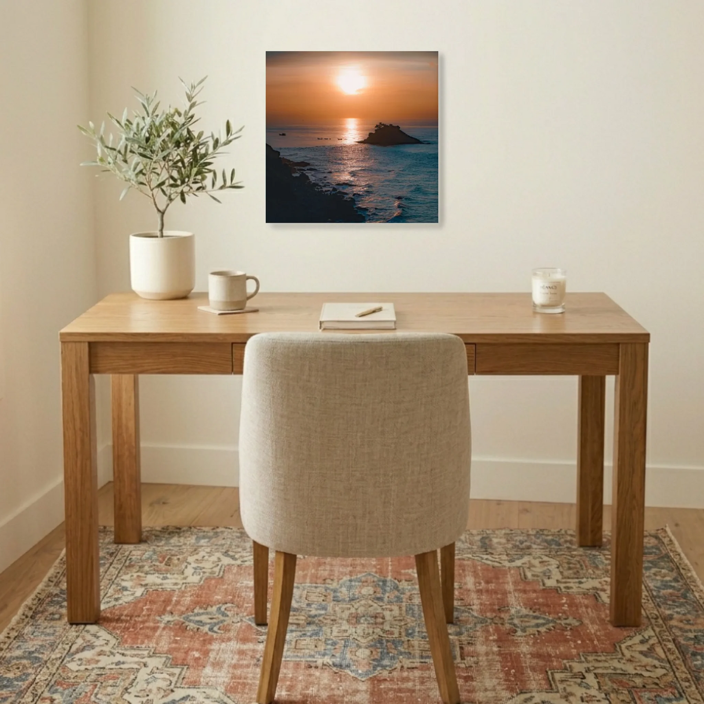 Square Photo Canvas with Optional Text - Upload Your Own Photo - Personalized