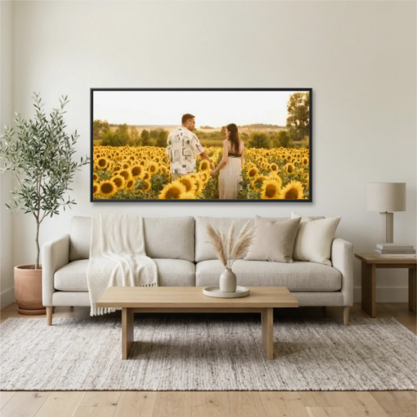 Living Room Black Framed Wide Format 2.1 Mockup