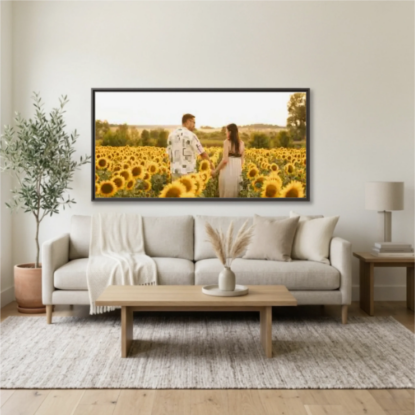 Living Room Espresso Framed Wide Format 2.1 Mockup
