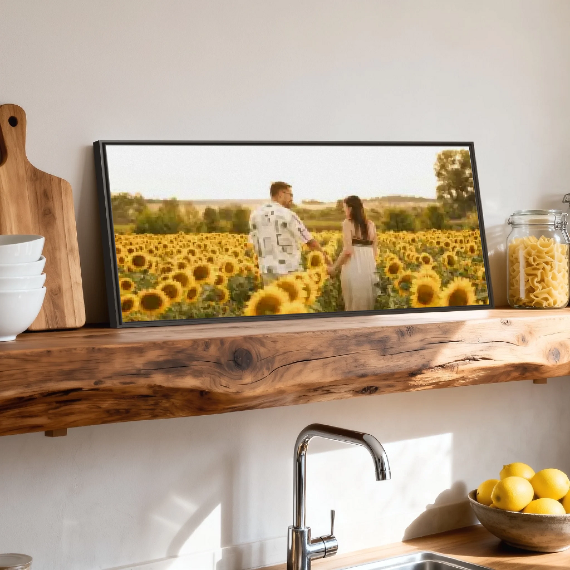 Shelf over kitchen sink espresso framed wide format 2.1