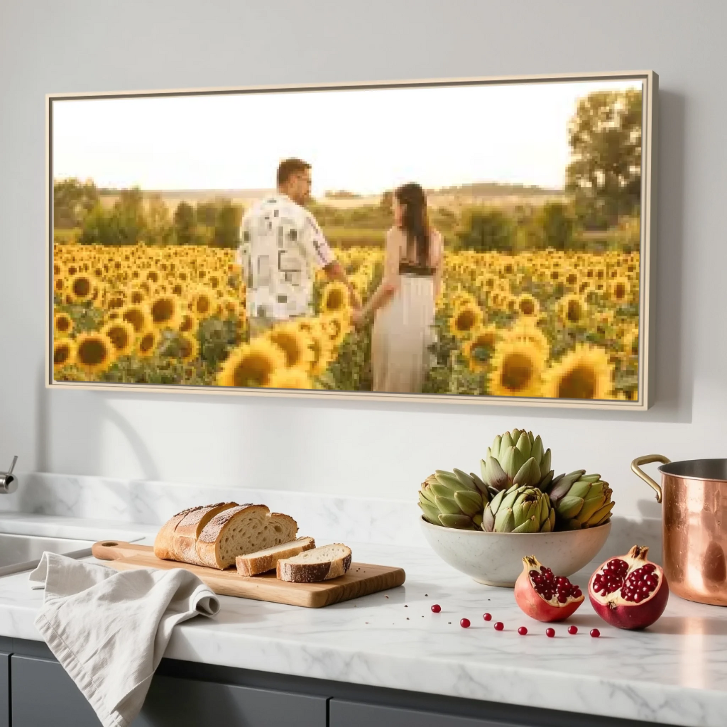 Kitchen Natural Framed Wide Format 2.1 Canvas Mockup