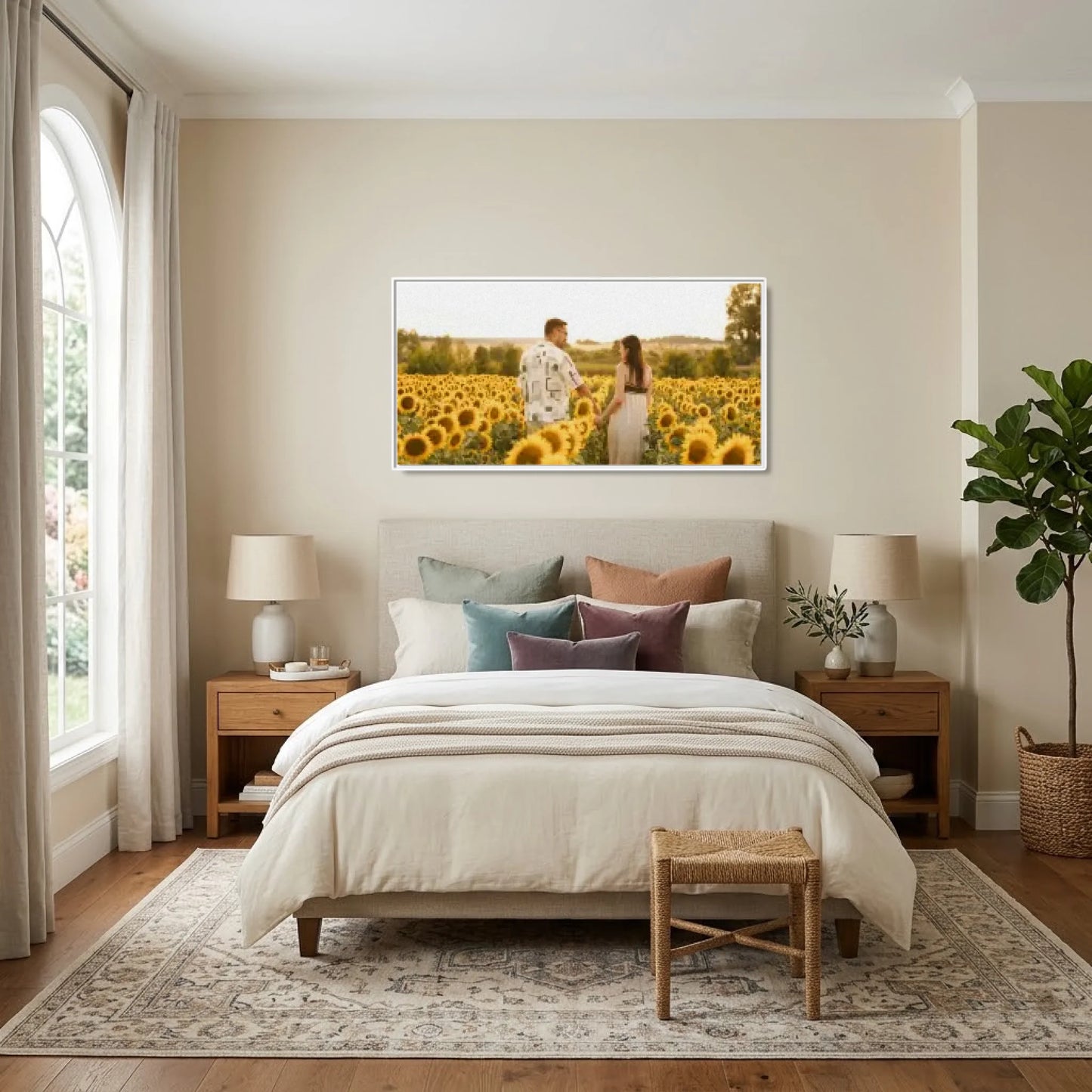 Bedroom - Nice Colors White Framed Wide Format 2.1 Mockup