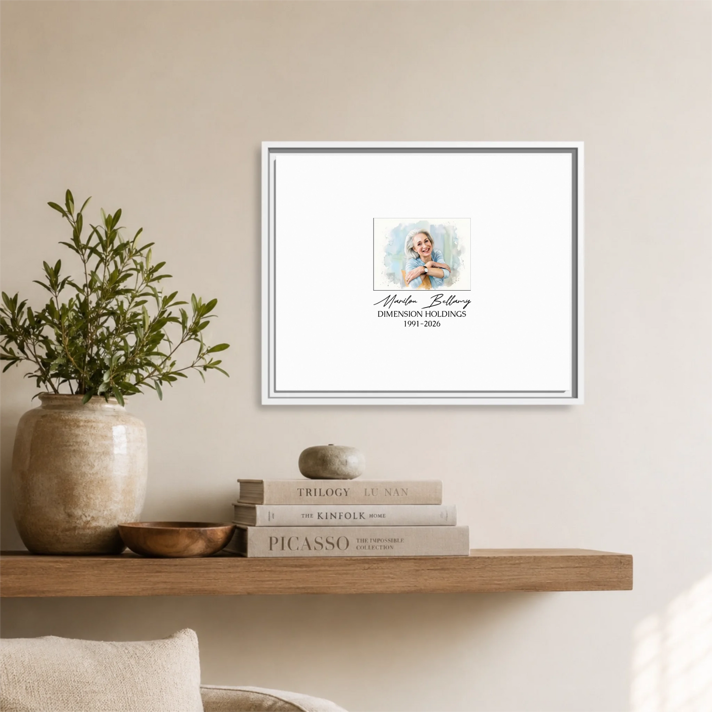 White framed Horizontal 5.4 20x16 Canvas Mockup for TIB