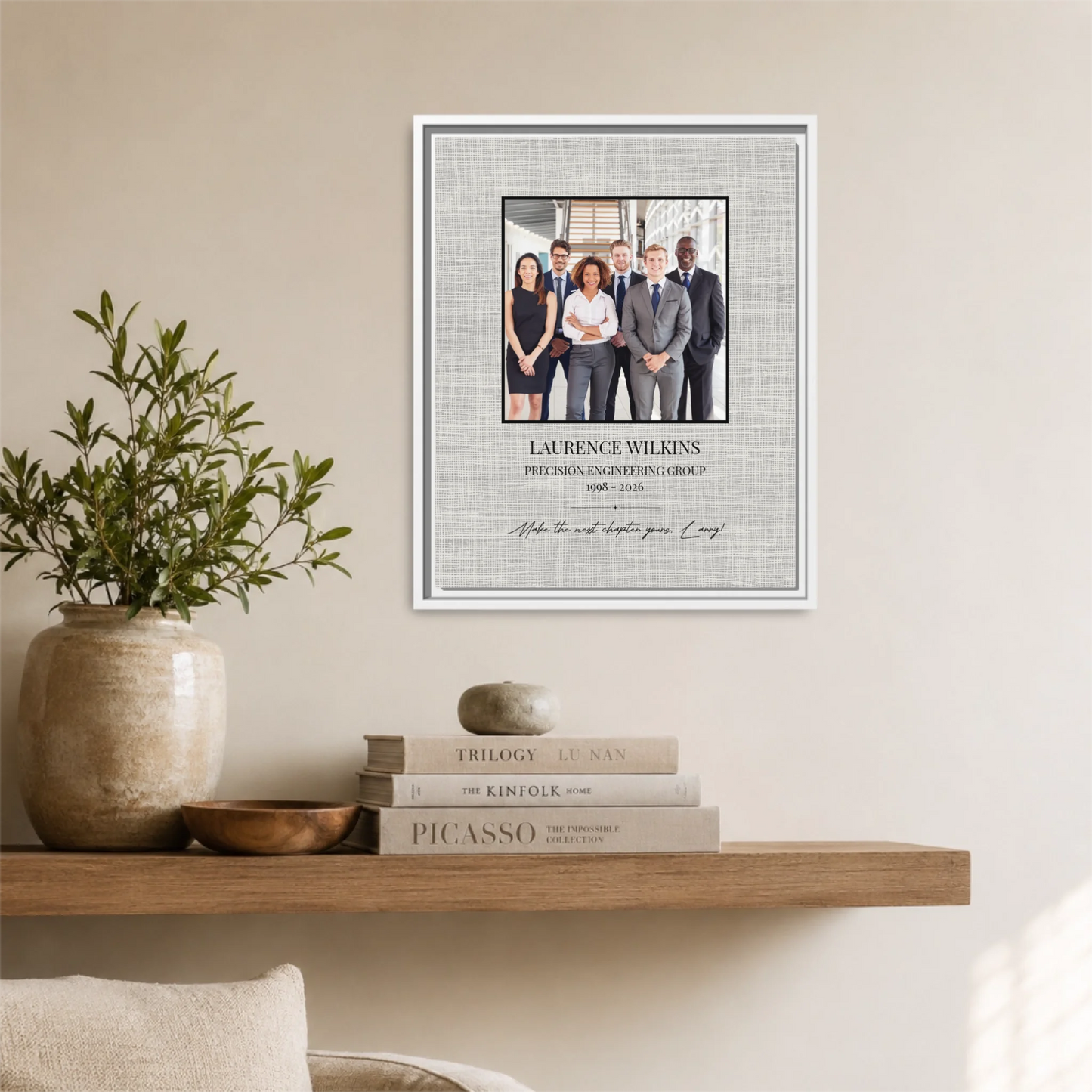 White Framed 16x20 Vertical Canvas (4.5) Mockup For TIB