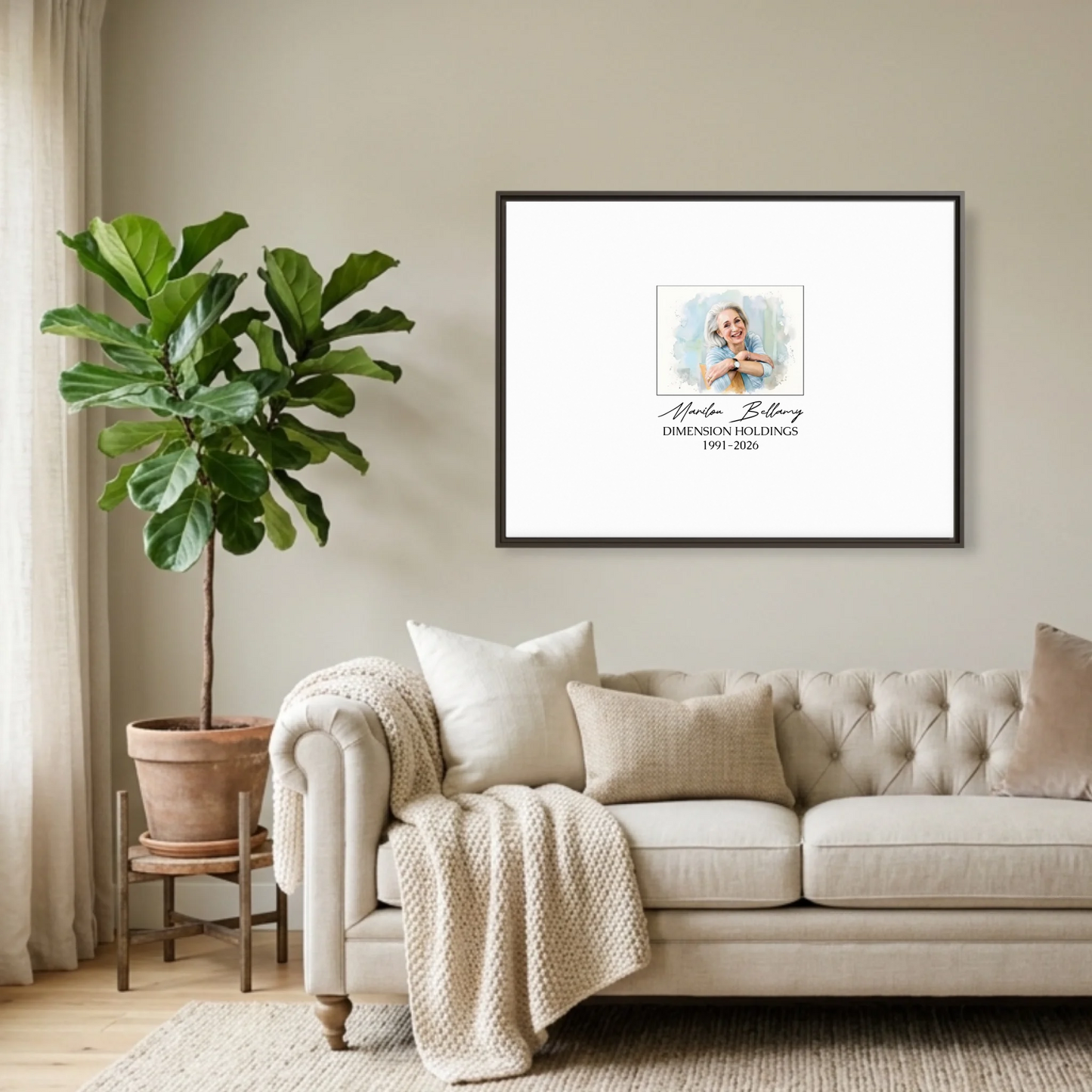 Espresso Framed Horizontal 4.3 Rectangular Canvas Lifestyle Mockup