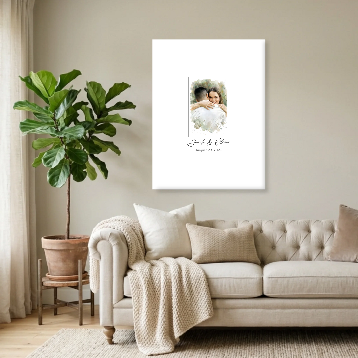 Unframed  30x40 (3.4) Vertical Rectangular Canvas