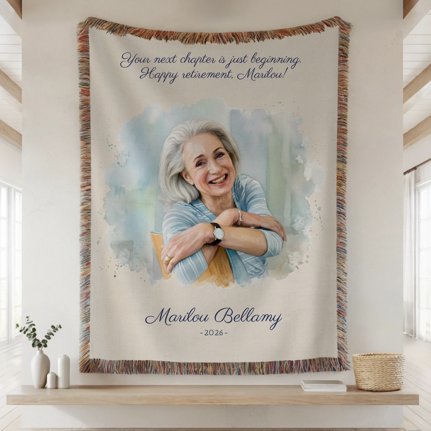 Woven Blanket Lifestyle Closeup Mockup