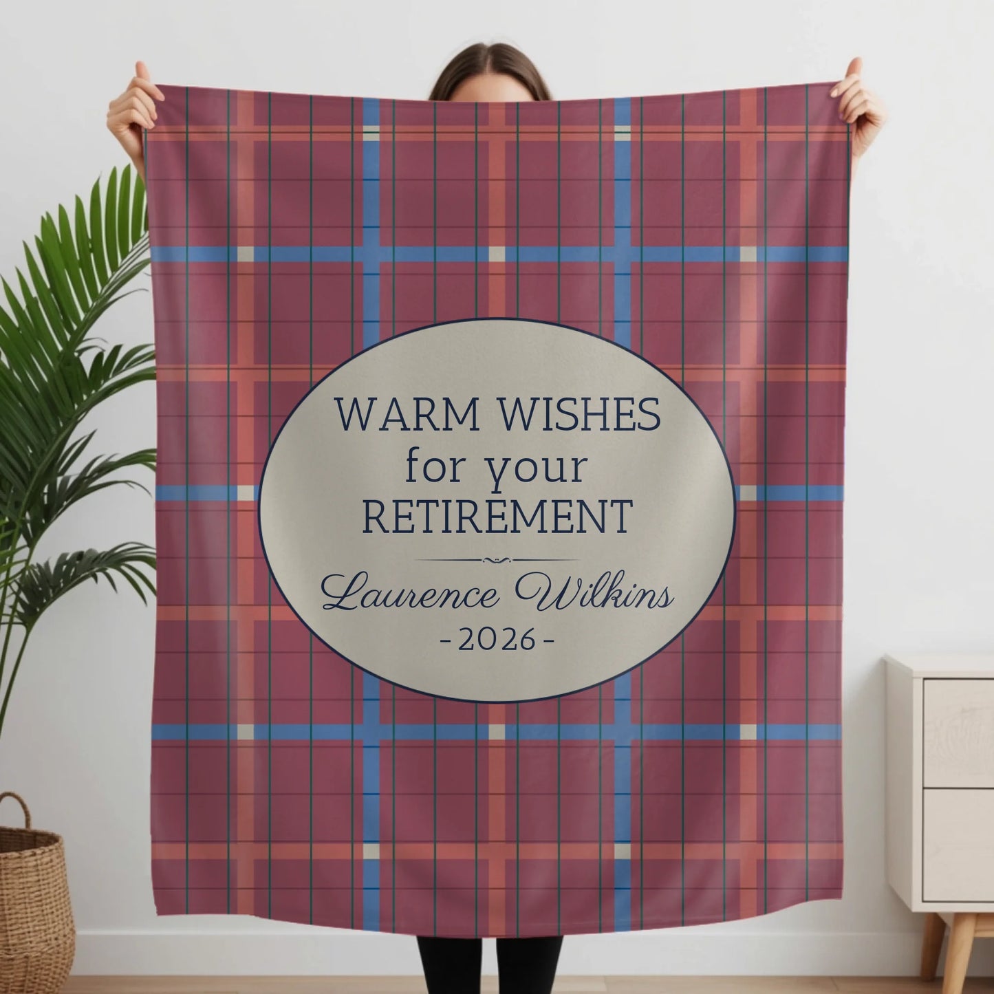 Woman Holding Fleece Blanket Closeup