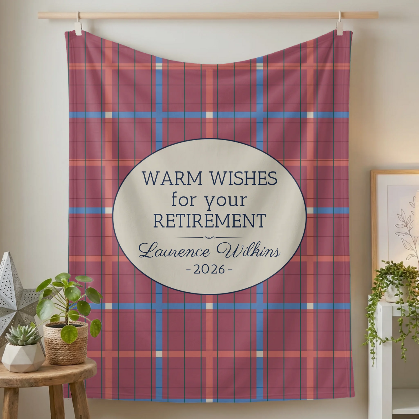 Fleece Blanket Small on Wall Lifestyle Closeup