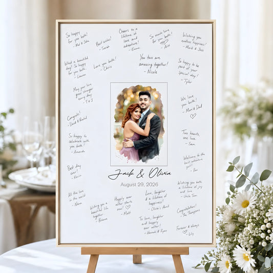 Watercolor Portrait Canvas Message Board Lifestyle Mockup Closeup