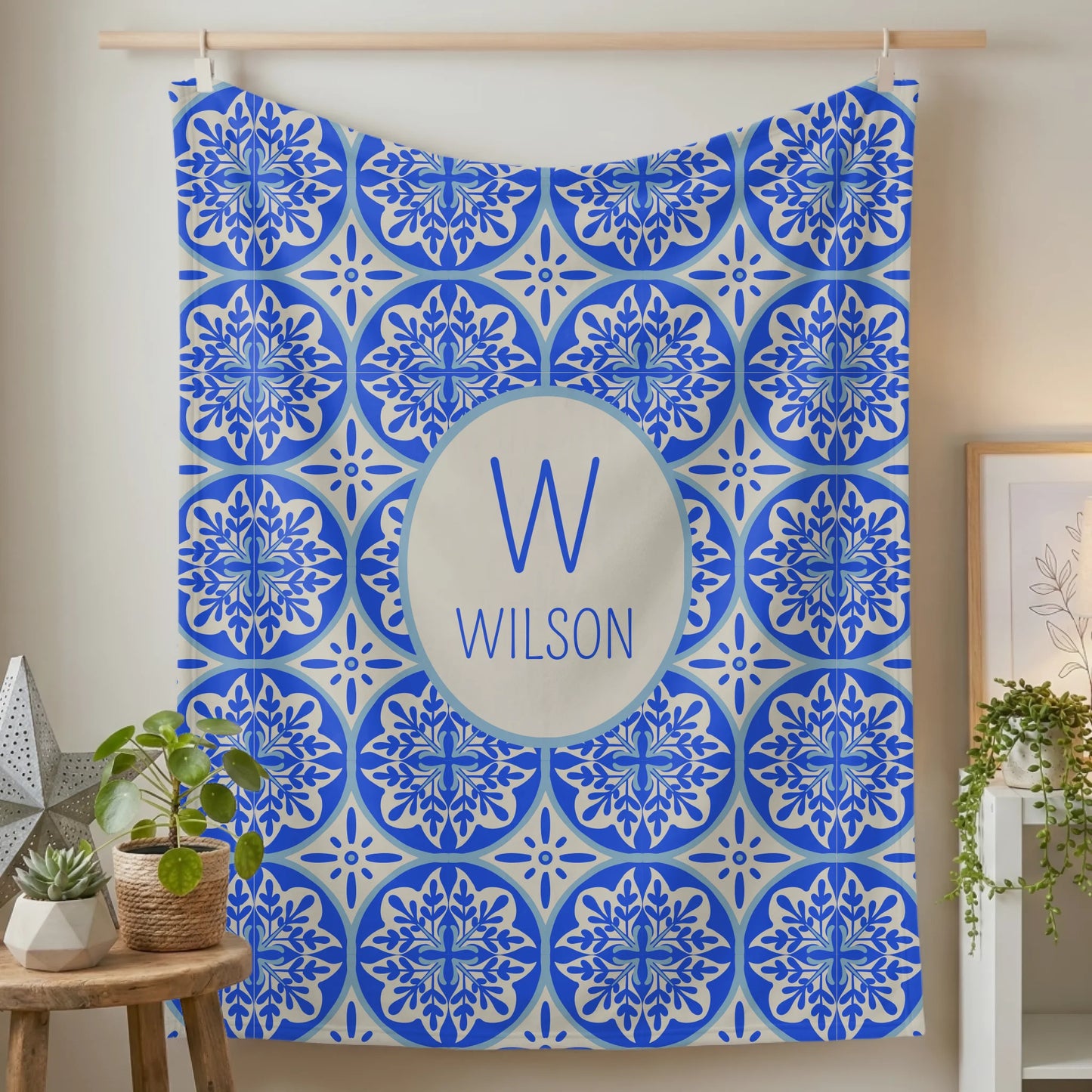 Fleece Blanket Small on Wall Lifestyle Closeup