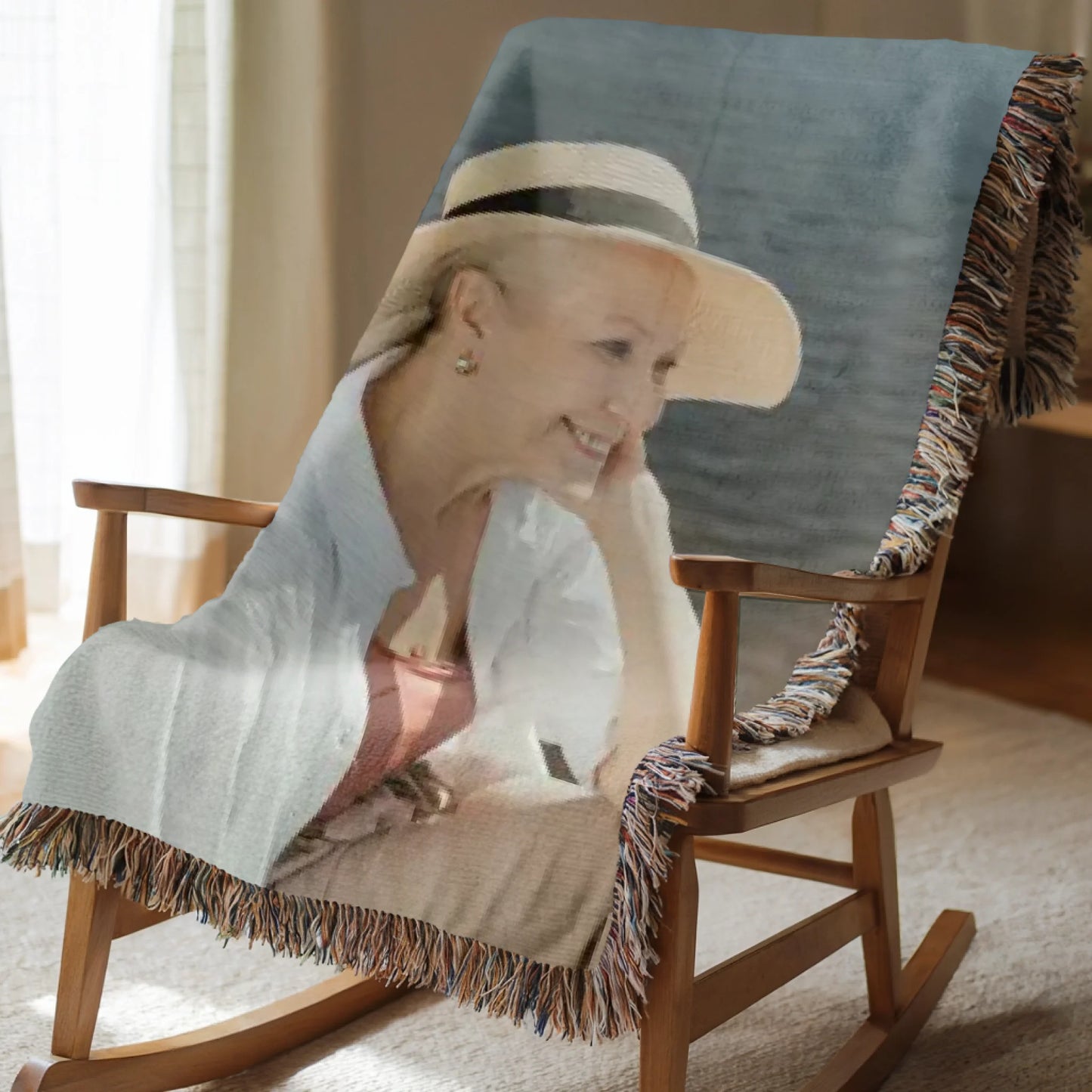 Loved One Memorial Photo Blanket with Picture & Optional Message/Dates - Personalized