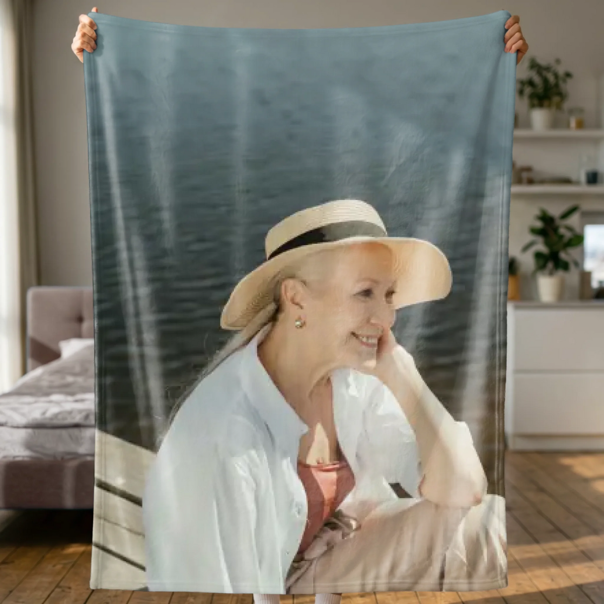 Woman Holding Blanket 2