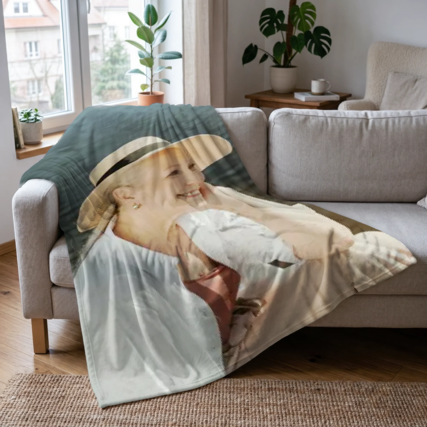 Loved One Memorial Photo Blanket with Picture & Optional Message/Dates - Personalized