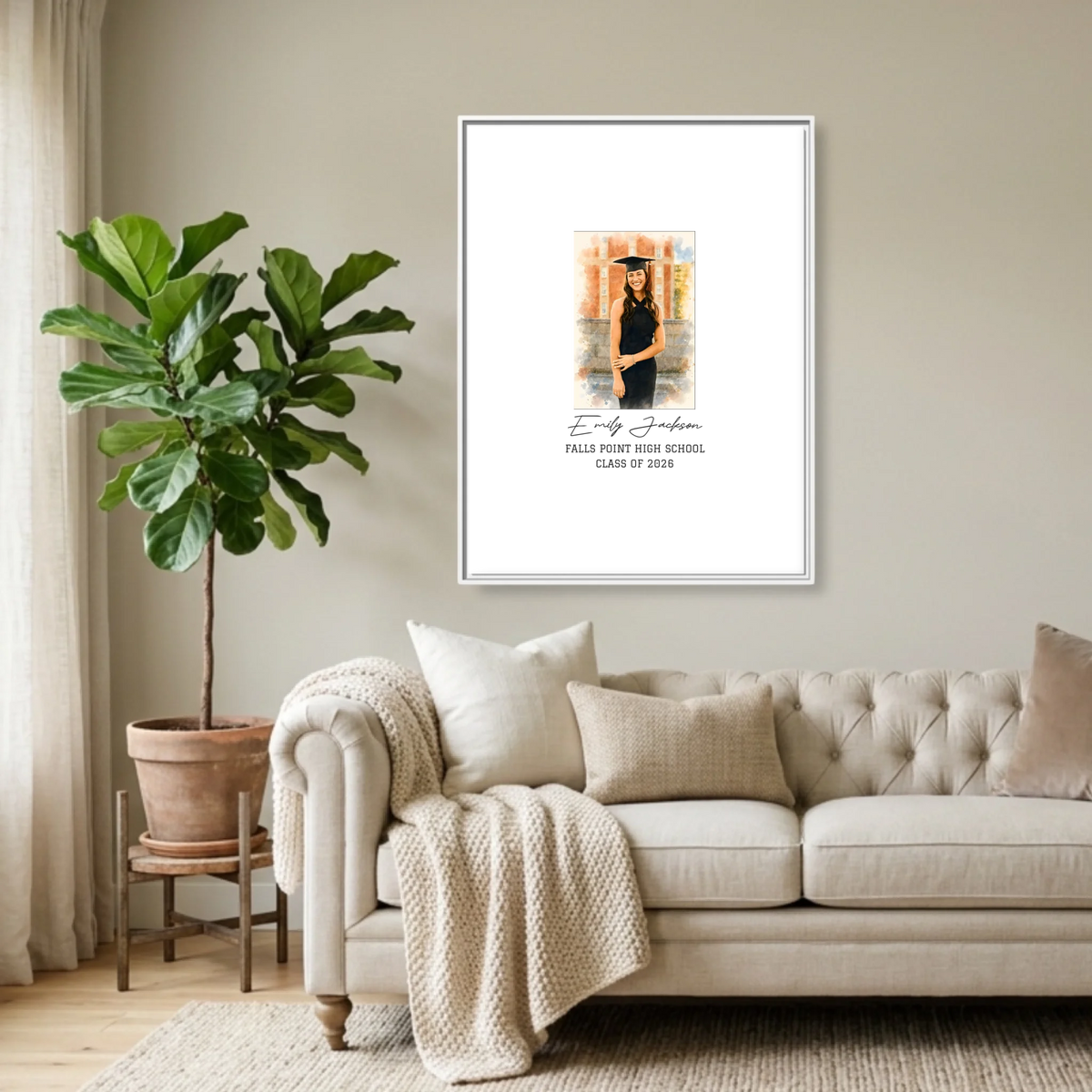 White Framed 30x40 (3.4) Vertical Rectangular Canvas