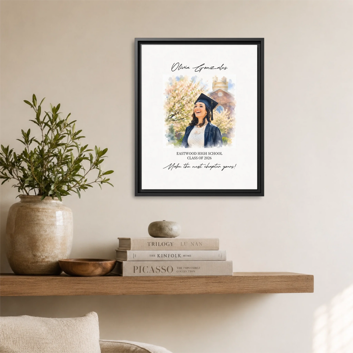 Black Framed 16x20 Vertical Canvas (4.5) Mockup For TIB