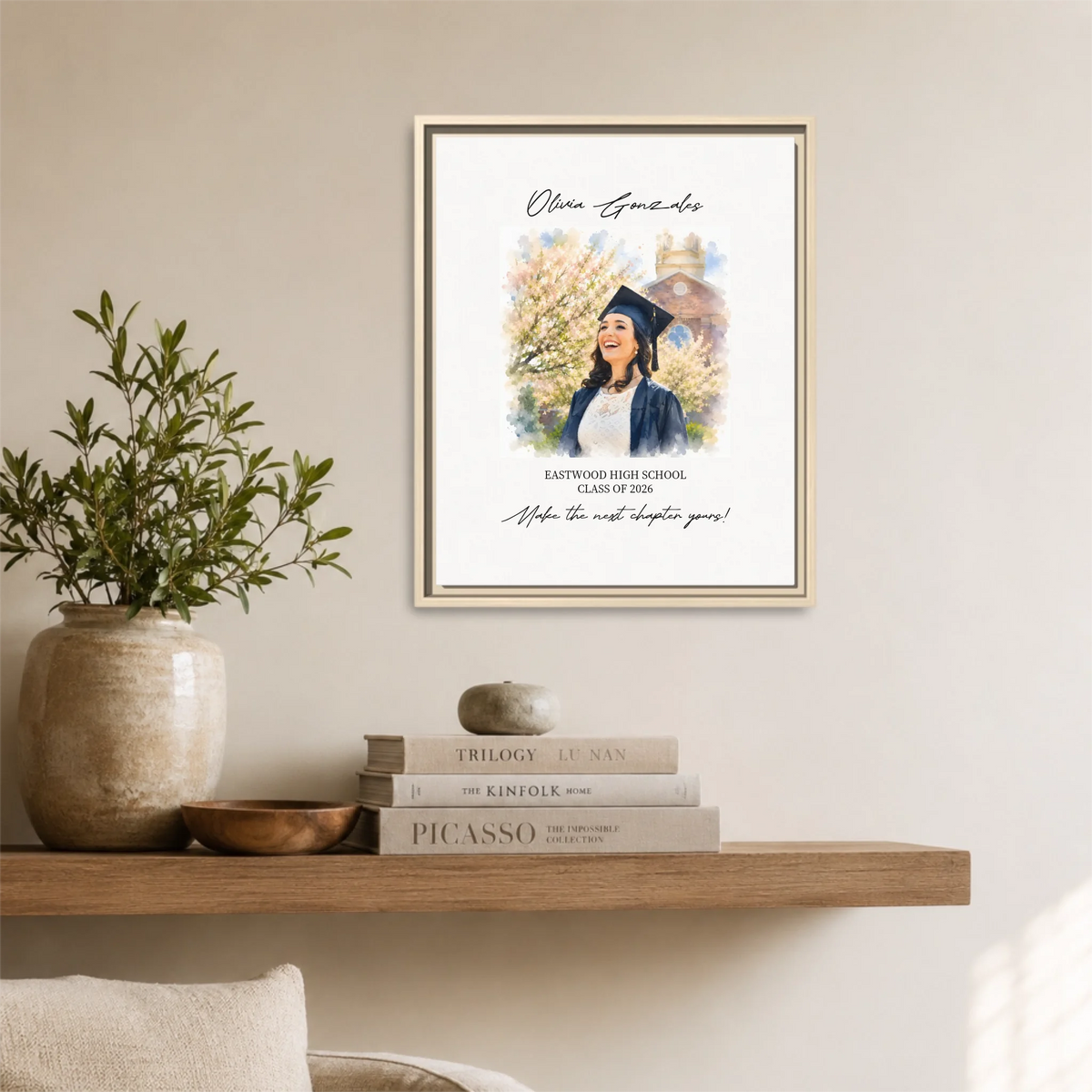 Natural Framed 16x20 Vertical Canvas (4.5) Mockup For TIB