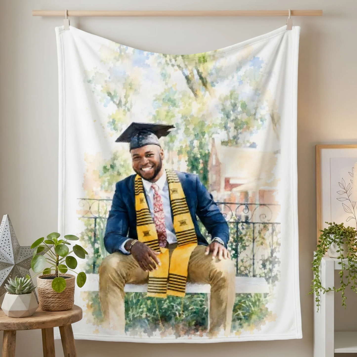 Fleece Blanket Small on Wall Lifestyle Closeup