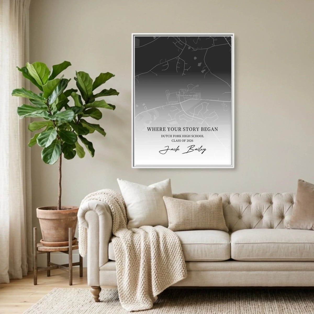 White Framed 30x40 (3.4) Vertical Rectangular Canvas