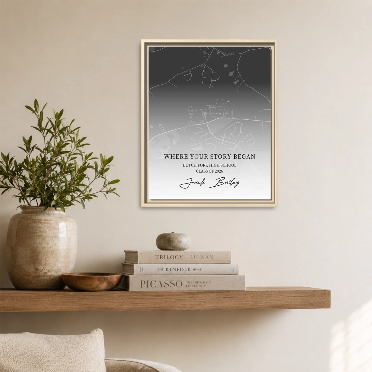 Natural Framed 16x20 Vertical Canvas (4.5) Mockup For TIB