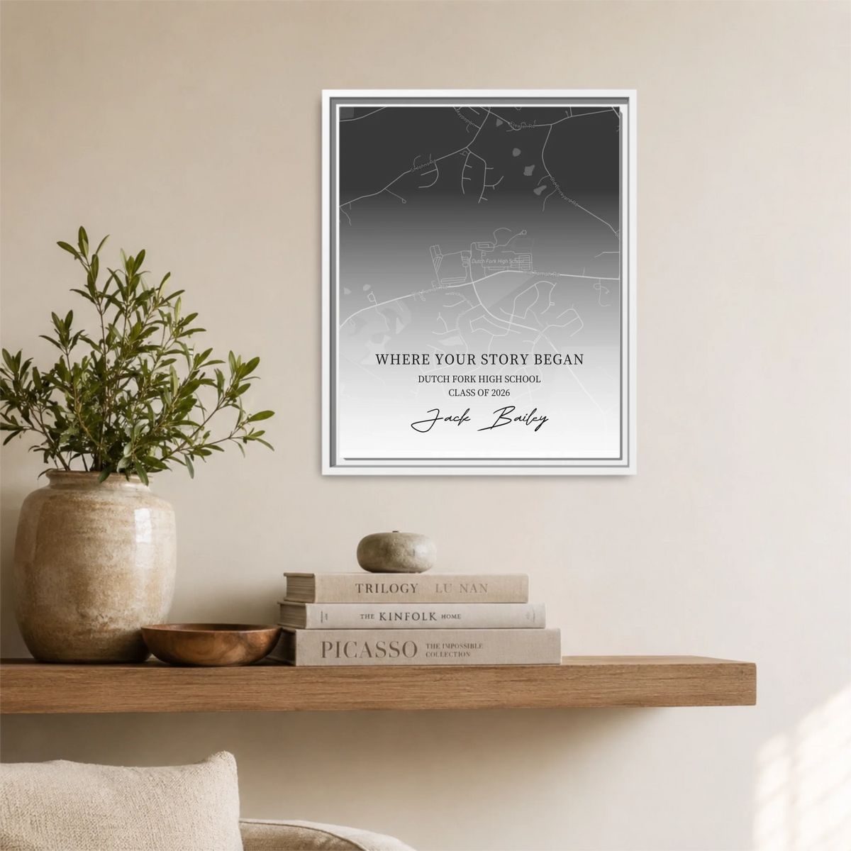 White Framed 16x20 Vertical Canvas (4.5) Mockup For TIB