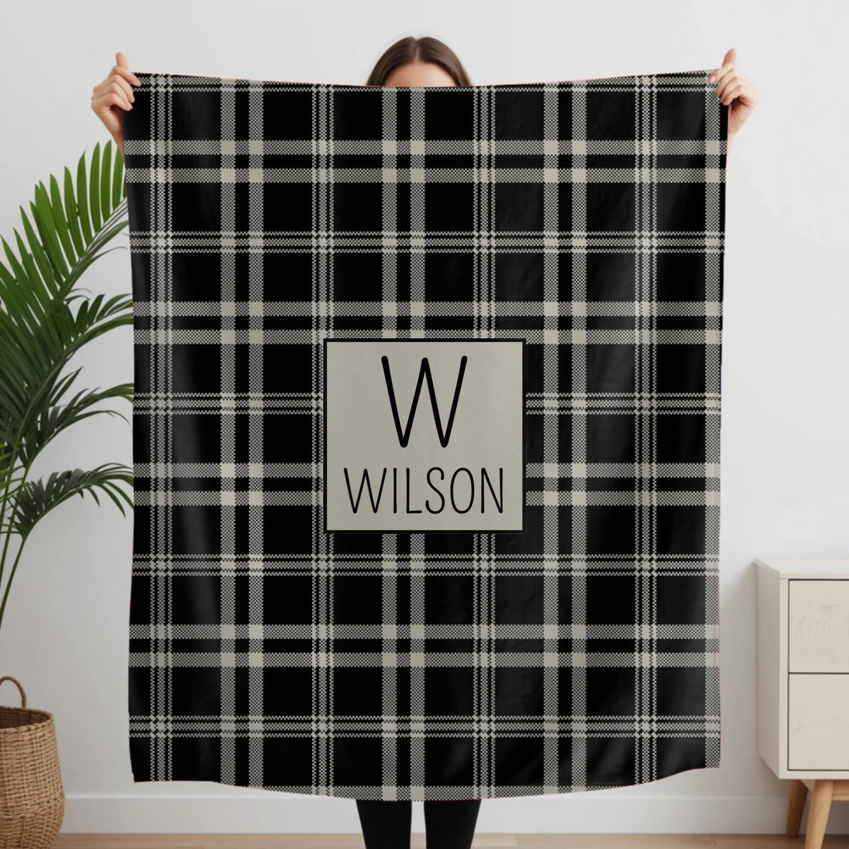 Woman Holding Fleece Blanket Closeup