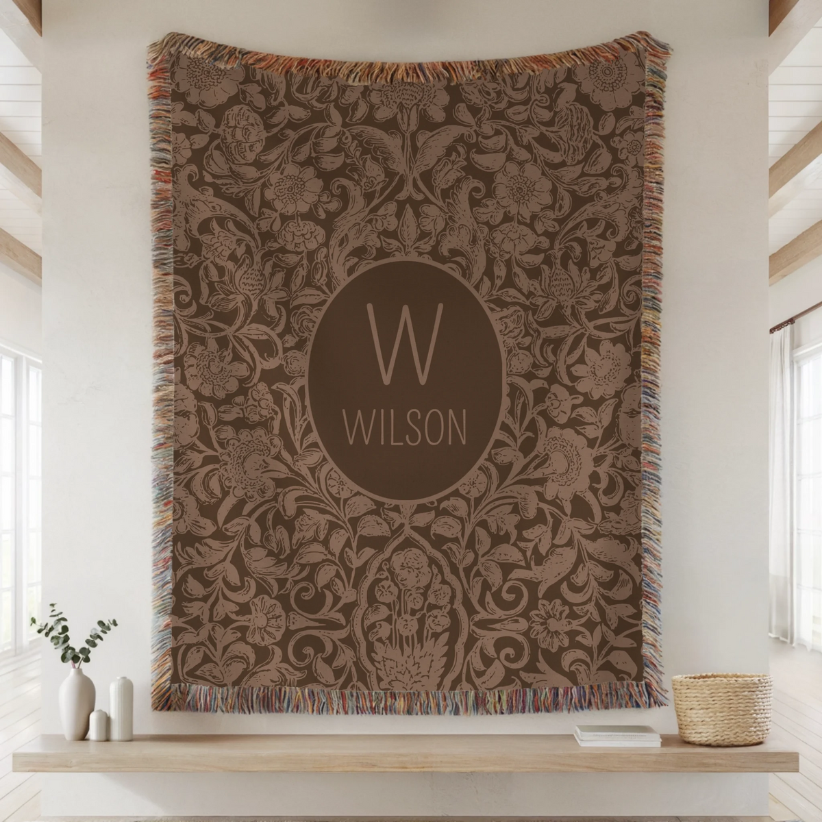 Woven Blanket Lifestyle Closeup Mockup