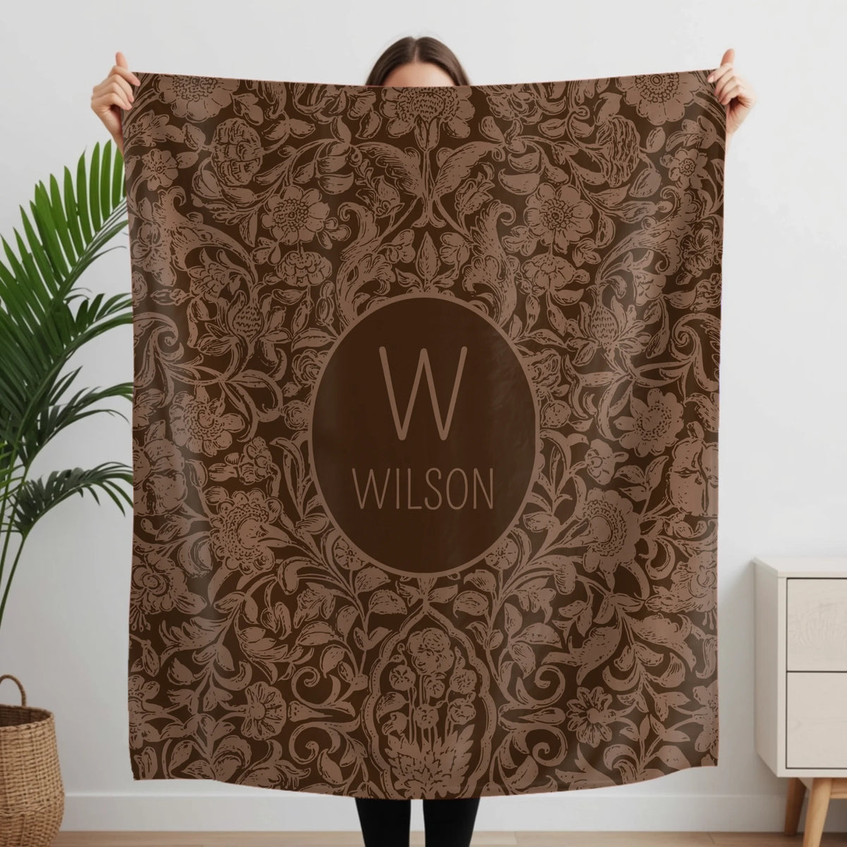 Woman Holding Fleece Blanket Closeup