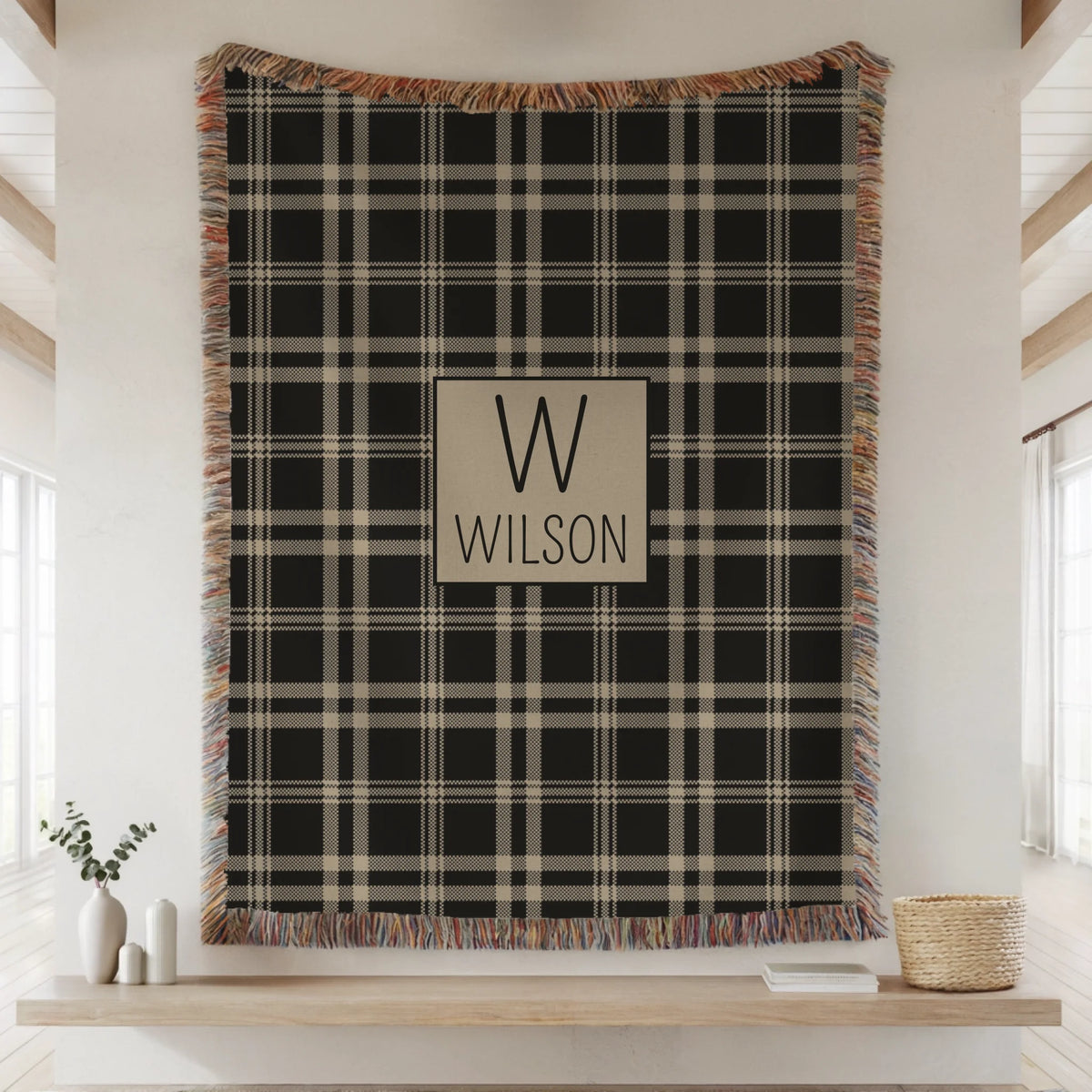 Woven Blanket Lifestyle Closeup Mockup