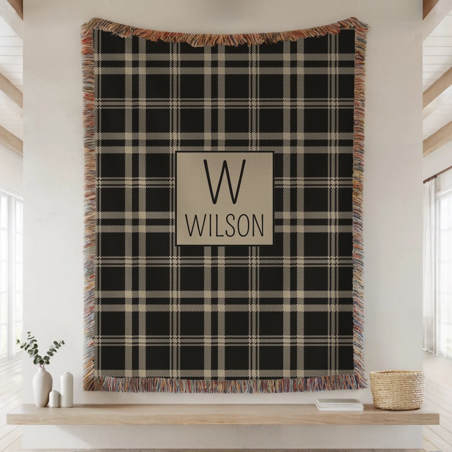 Woven Blanket Lifestyle Closeup Mockup