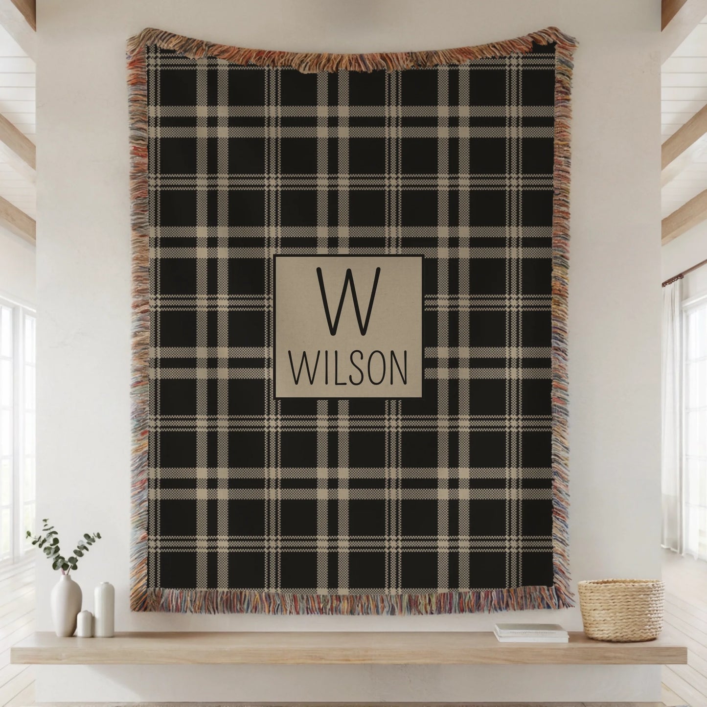 Woven Blanket Lifestyle Closeup Mockup